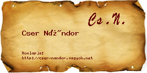 Cser Nándor névjegykártya