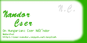 nandor cser business card